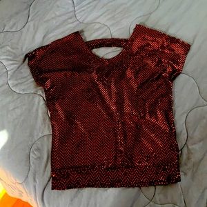Sparkly black and red top